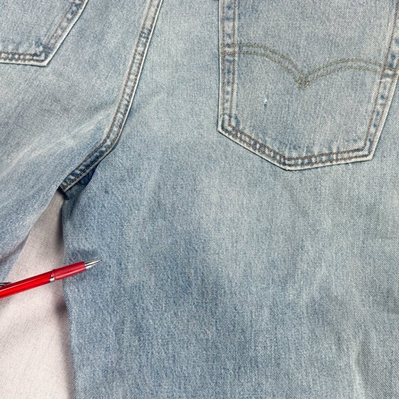 NWT Levi's Premium 568 Stay Loose Patchwork Jeans Distressed Cotton Size 36x30 - Picture 5 of 12